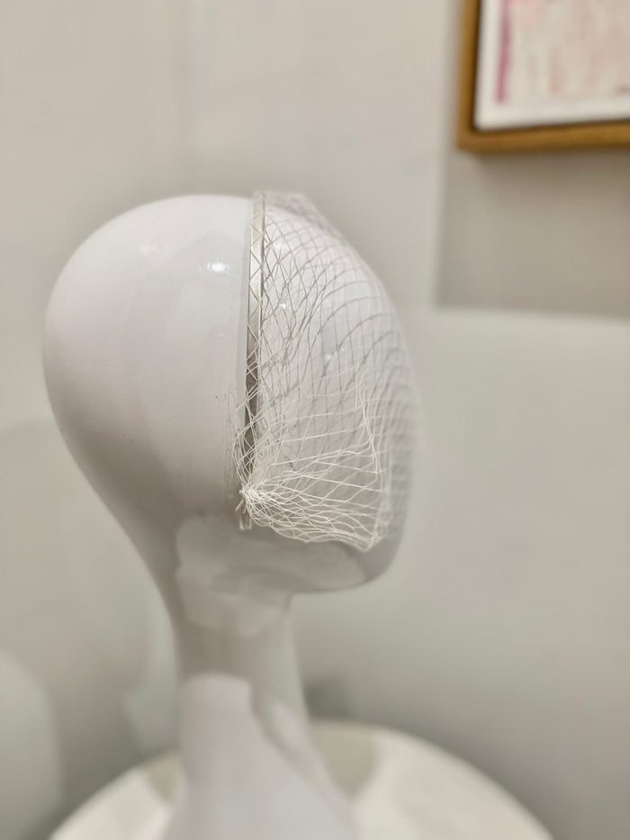 Wendy Scully Veiled Satin Headband - White