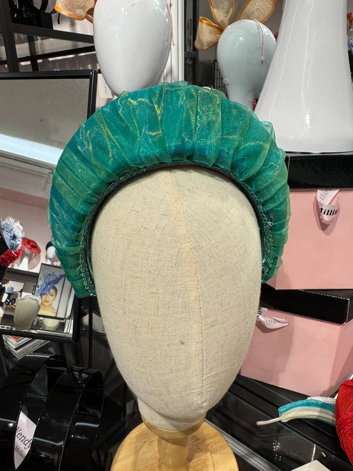 Wendy Scully Millinery Green Silk Headband