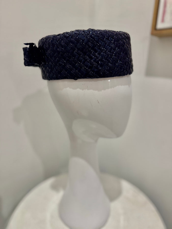 Wendy Scully Pillbox - Navy Textured