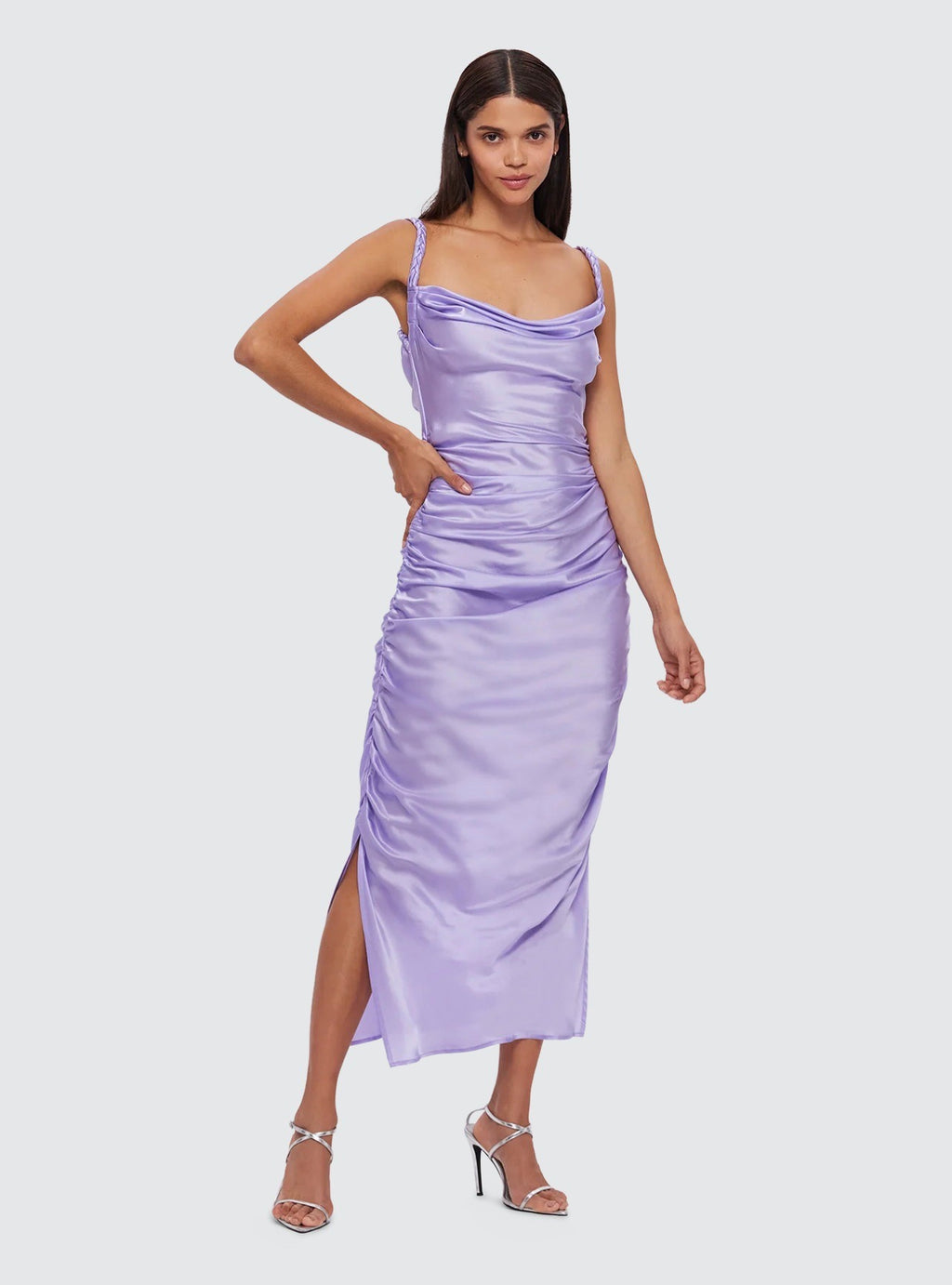 LEO LIN Rachel Cowl Neck Slip Dress - Lilac