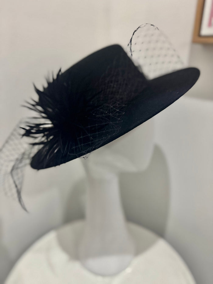 Wendy Scully Black Felt Hat with Trim