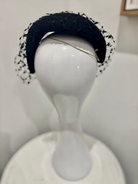 Wendy Scully Black Felt Vintage Bibi Half Hat.