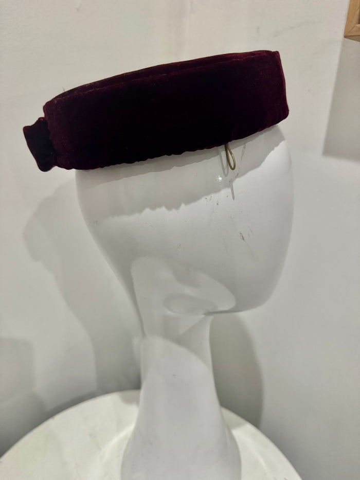 Wendy Scully Burgundy Velvet Mini Pillbox