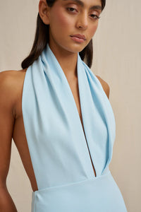 BY JOHNNY 'Imogen' Halter Dress- Light Blue