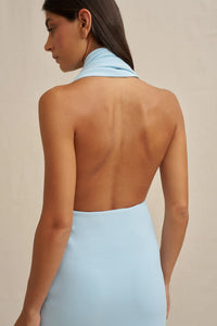 BY JOHNNY 'Imogen' Halter Dress- Light Blue