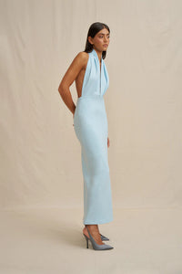 BY JOHNNY 'Imogen' Halter Dress- Light Blue