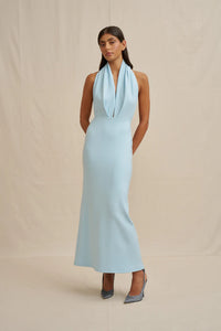 BY JOHNNY 'Imogen' Halter Dress- Light Blue