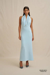 BY JOHNNY 'Imogen' Halter Dress- Light Blue