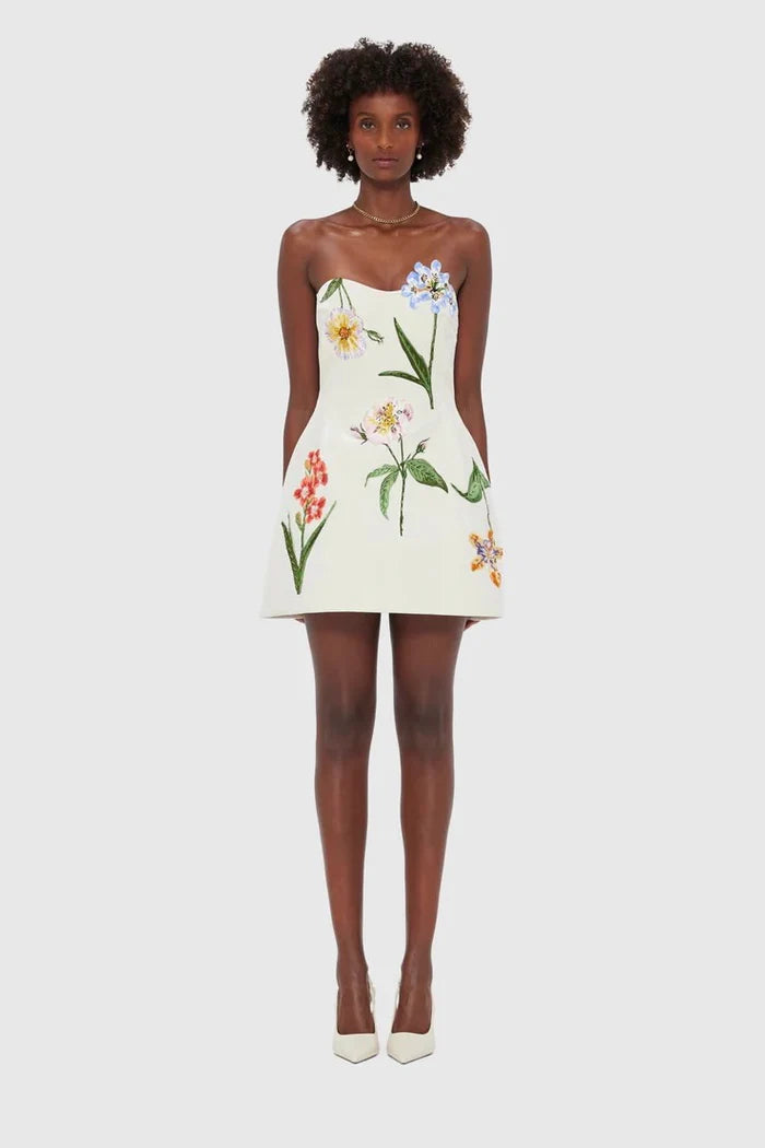 Leo Lin "Rosario" Velvet Mini Dress