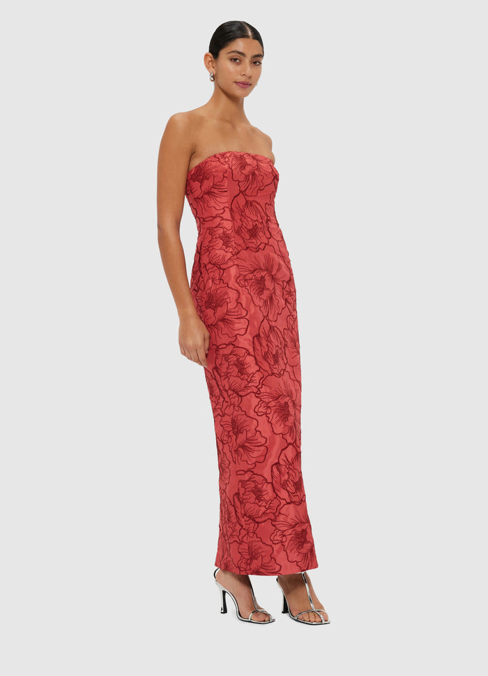 Leo Lin "Rayna" Bustier Maxi Dress - Mulberry