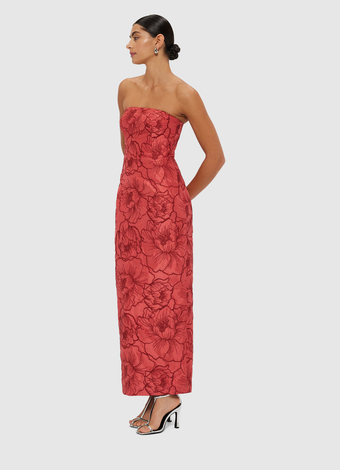 Leo Lin "Rayna" Bustier Maxi Dress - Mulberry