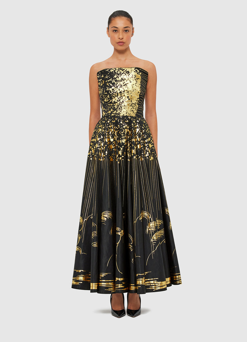 Leo Lin "Angelica" Bustier Maxi Dress