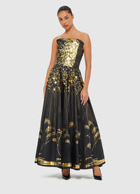 Leo Lin "Angelica" Bustier Maxi Dress