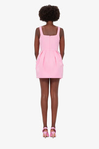 Leo Lin 'Piper' Floral Appliqué Mini Dress - Baby Pink