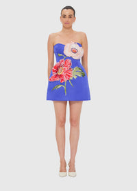 Leo Lin "Rosario" Mini Dress - Blue