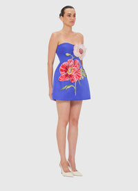 Leo Lin "Rosario" Mini Dress - Blue