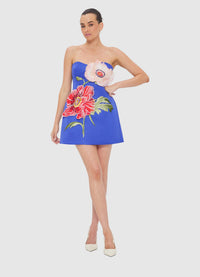 Leo Lin "Rosario" Mini Dress - Blue