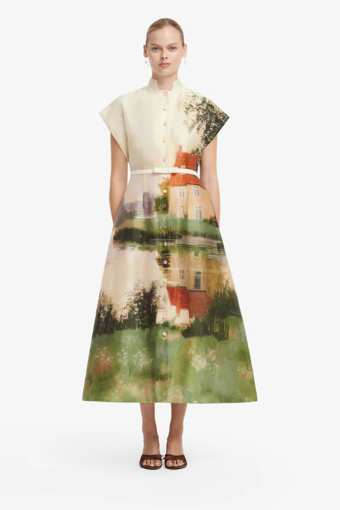linen midi dress