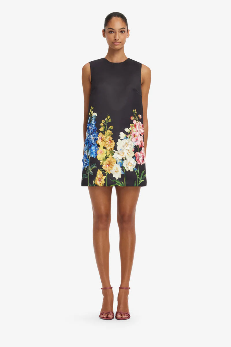 black embroidered dress