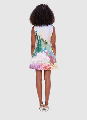 Leo Lin Briana V Neck Mini Dress - Jardin Print