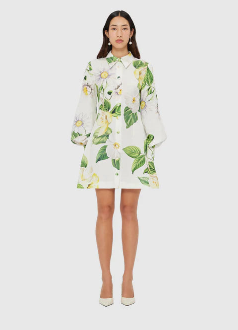 Leo Lin "Luminous" Linen Mini - Joie Print in Snow