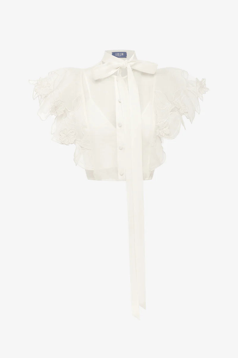 Leo Lin "Jasmine Top and Leila Skirt" Set- Snow