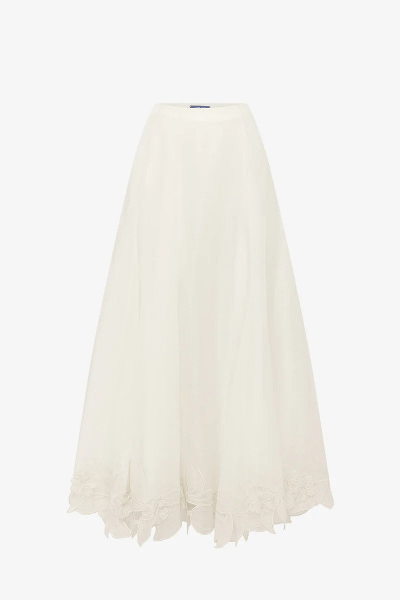 Leo Lin "Jasmine Top and Leila Skirt" Set- Snow