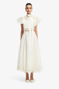 Leo Lin "Jasmine Top and Leila Skirt" Set- Snow