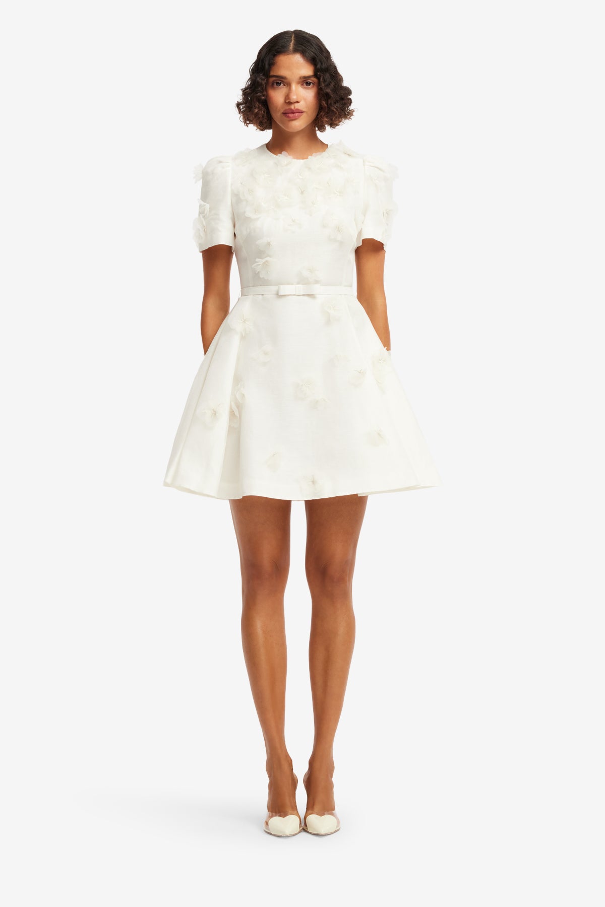 Leo Lin "Elyse" Petal Short Sleeve Mini Dress