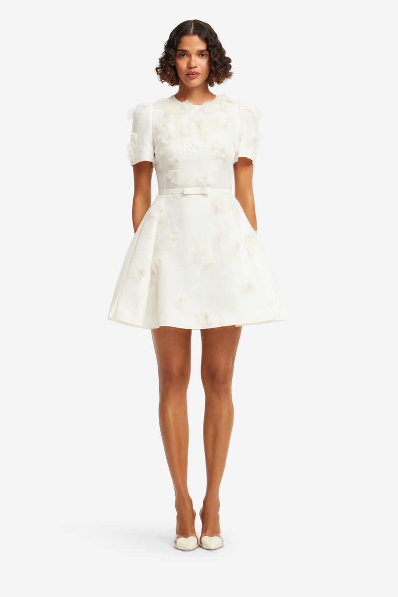 Leo Lin "Elyse" Petal Short Sleeve Mini Dress