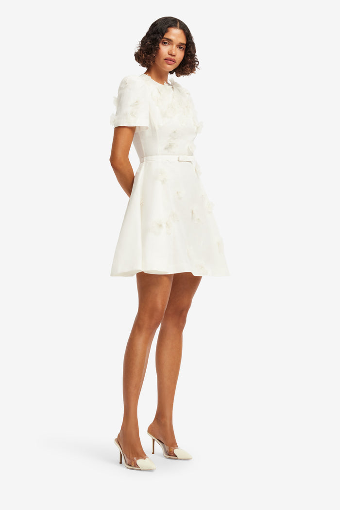 Leo Lin "Elyse" Petal Short Sleeve Mini Dress