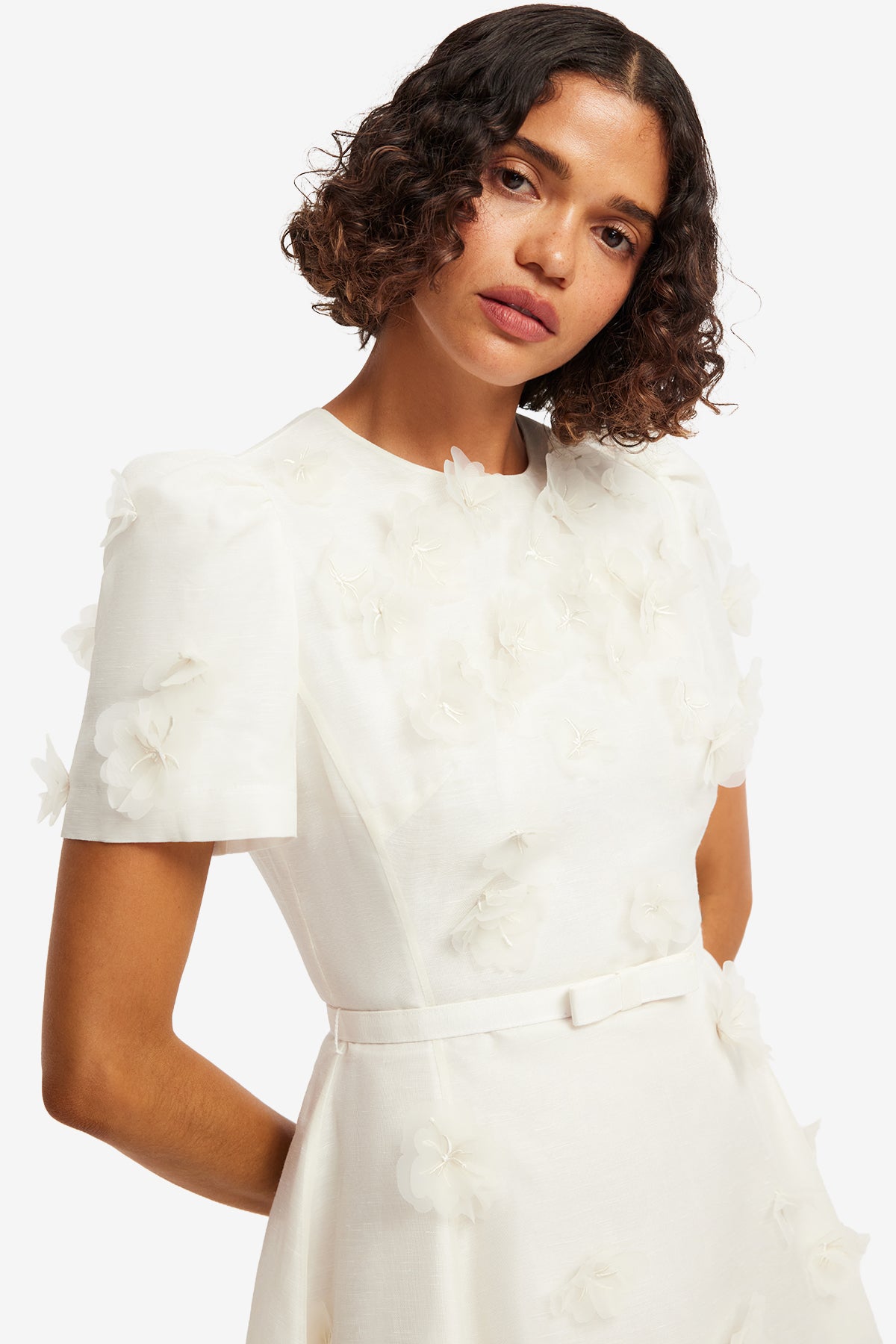 Leo Lin "Elyse" Petal Short Sleeve Mini Dress