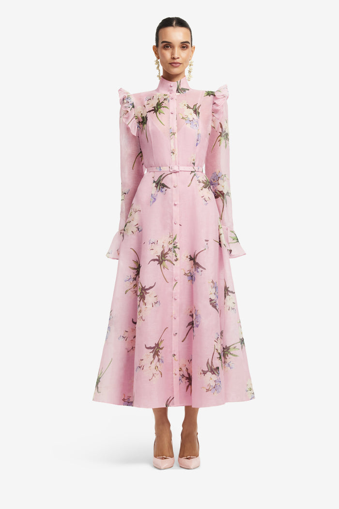 Leo Lin "Katrina" Midi Dress- Pastel Pink