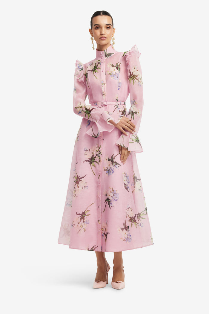 Leo Lin "Katrina" Midi Dress- Pastel Pink