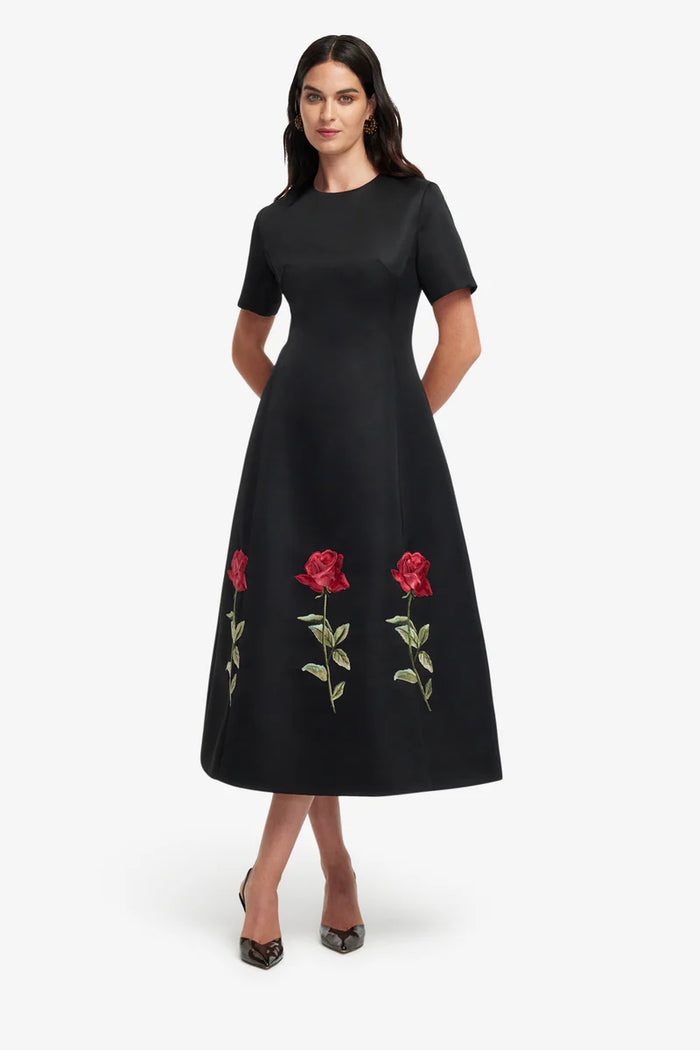 Leo Lin "Caroline" Embroidered Midi Dress
