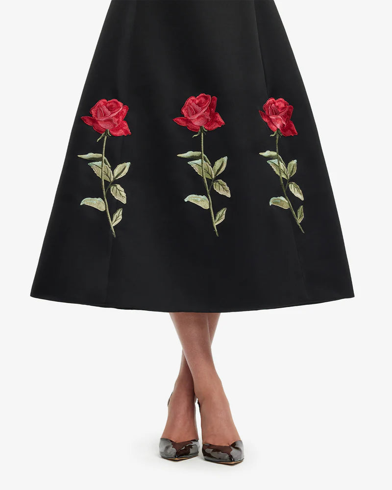 Leo Lin "Caroline" Embroidered Midi Dress
