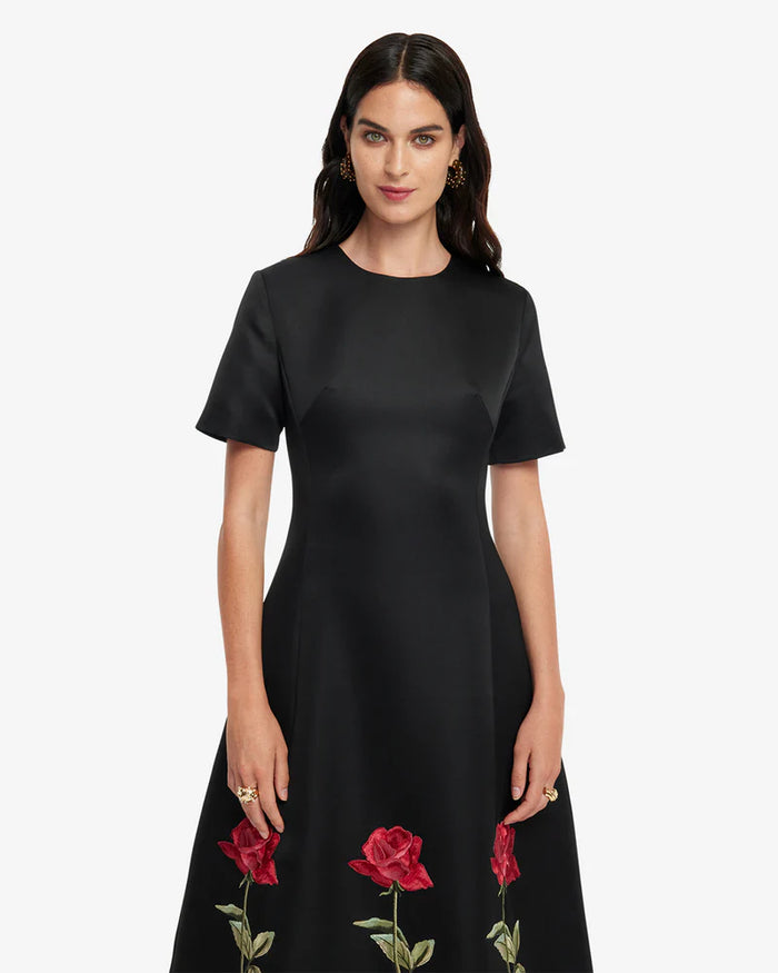 Leo Lin "Caroline" Embroidered Midi Dress