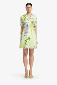 Leo Lin 'Brigitte' Mini Dress- Wisteria Print