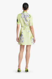 Leo Lin 'Brigitte' Mini Dress- Wisteria Print