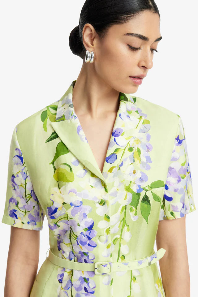 Leo Lin 'Brigitte' Mini Dress- Wisteria Print