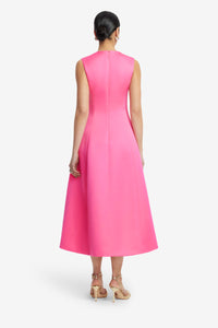 Leo Lin 'Cleo' Appliqué Sleeveless Midi Dress - Peony Fuchsia