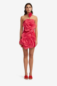 Leo Lin 'Floret' Mini Dress - Scarlet