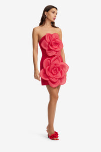 Leo Lin 'Floret' Mini Dress - Scarlet