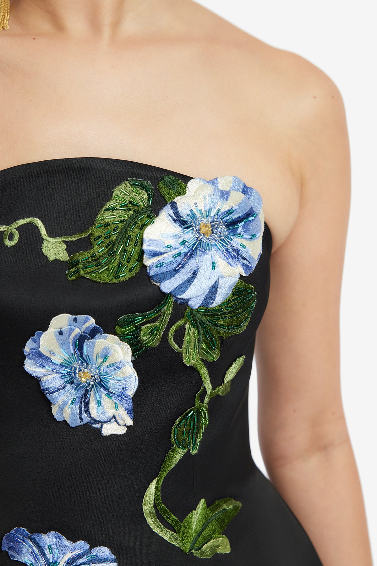 Leo Lin "Zaria" Applique Floral Mini Dress