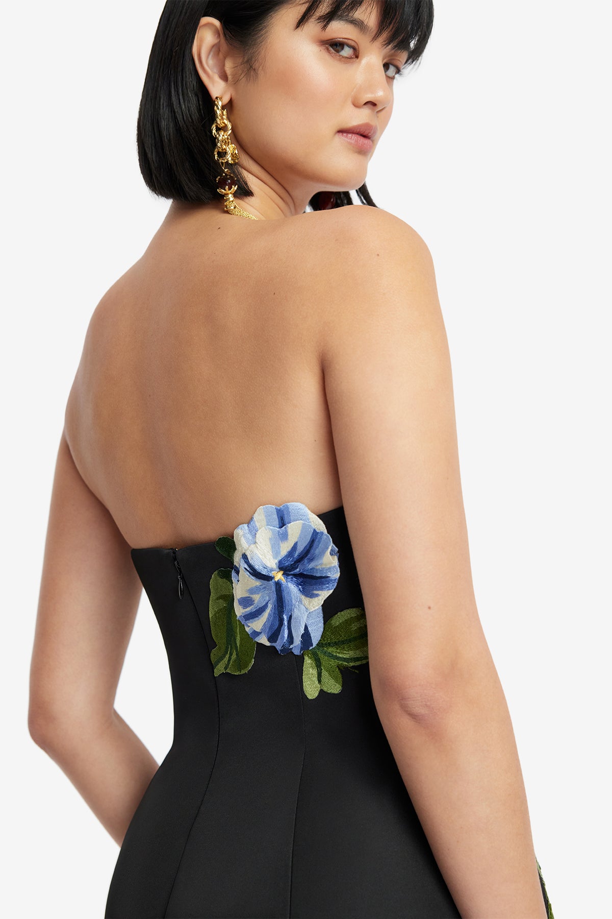 Leo Lin "Zaria" Applique Floral Mini Dress