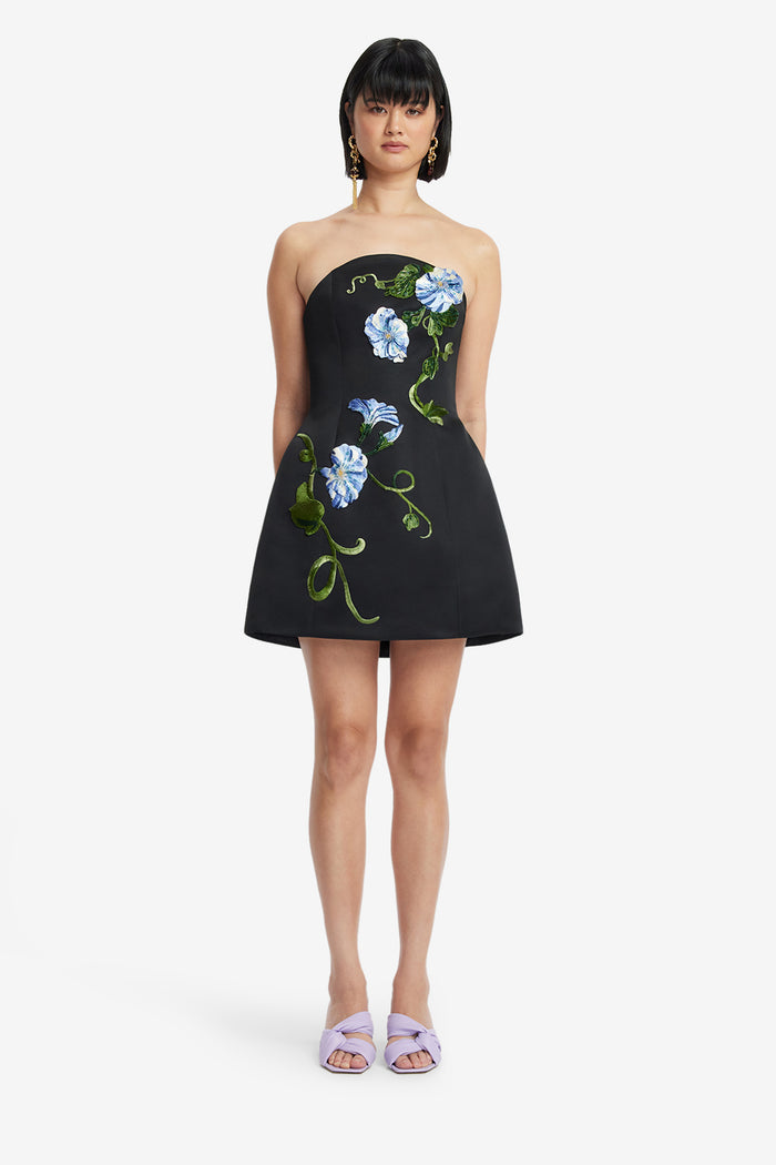 Leo Lin "Zaria" Applique Floral Mini Dress