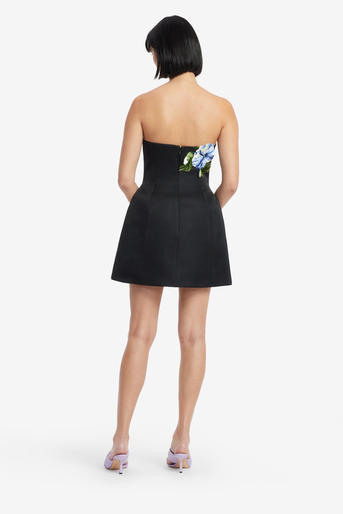 Leo Lin "Zaria" Applique Floral Mini Dress