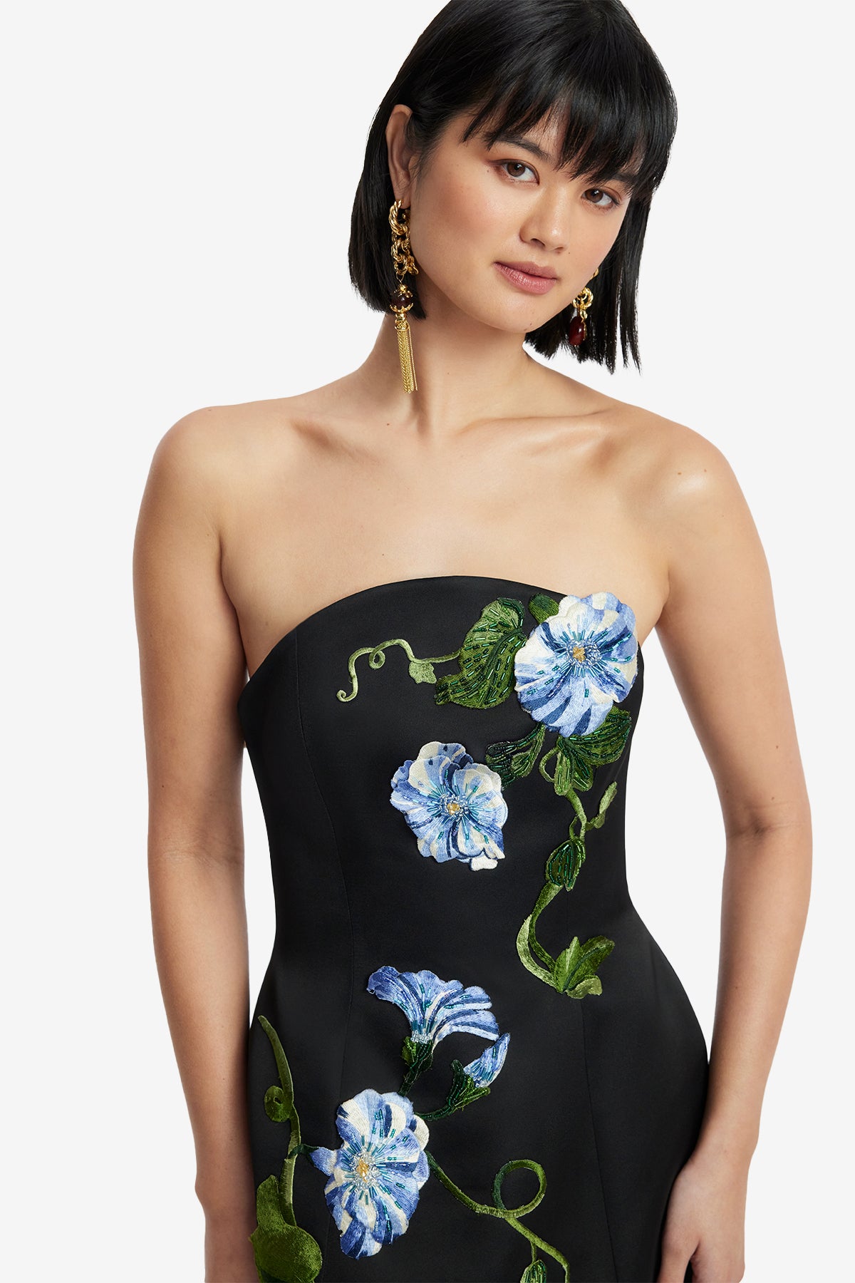 Leo Lin "Zaria" Applique Floral Mini Dress
