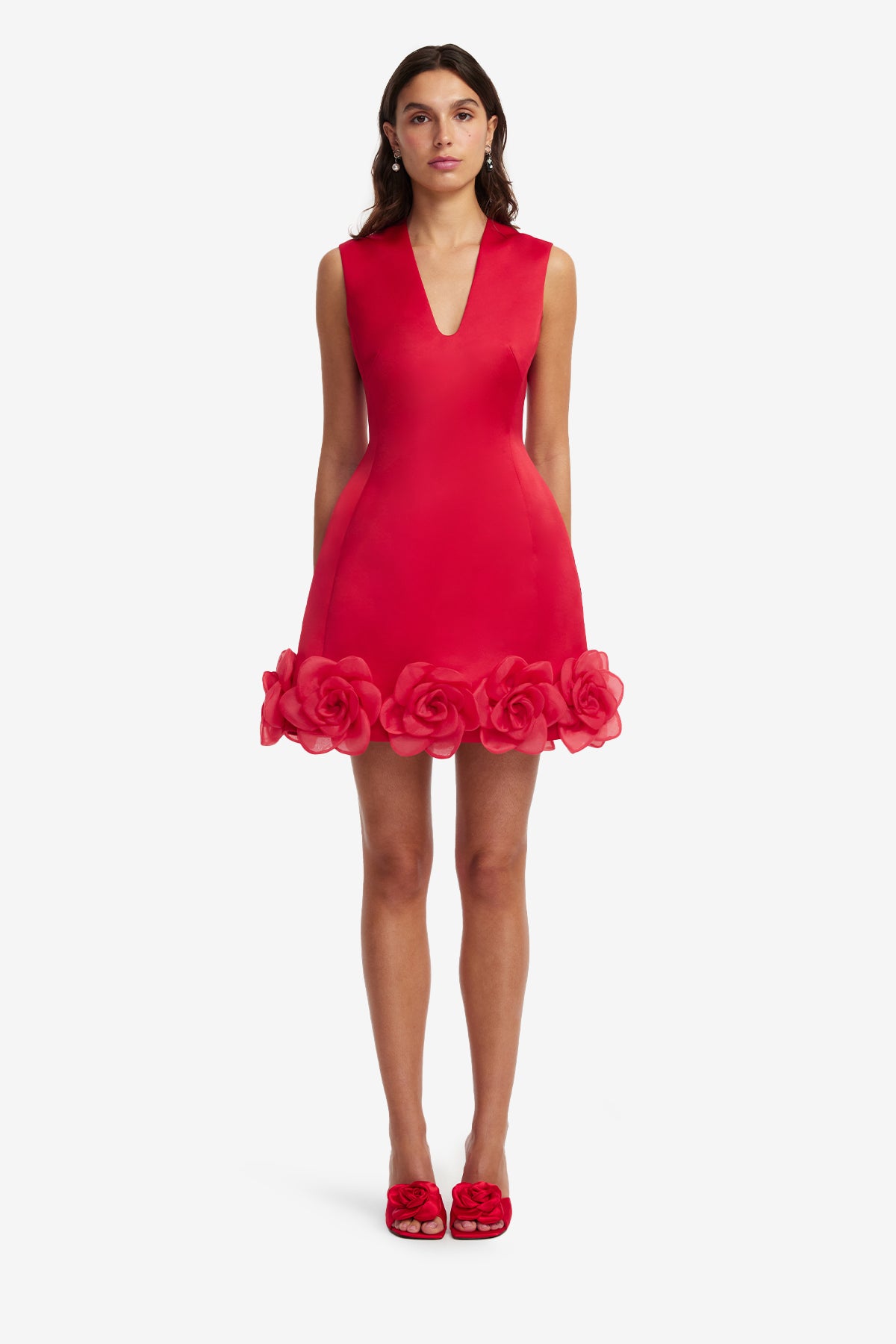 Leo Lin 'Bree' V Neck Mini Dress - Scarlet