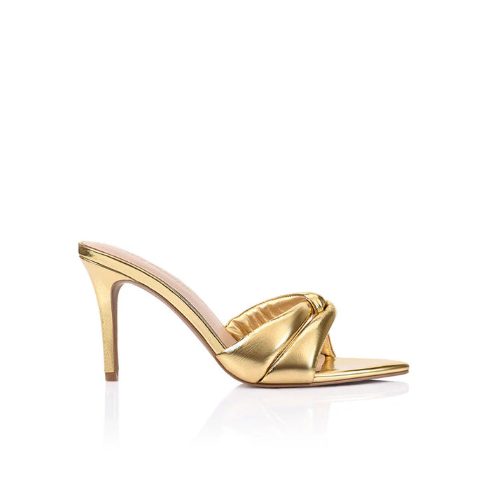Lana Wilkinson "Mae" Mule Heels - Gold
